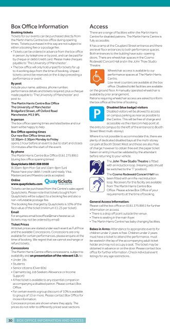 Martin Harris Centre events brochure spring 2018