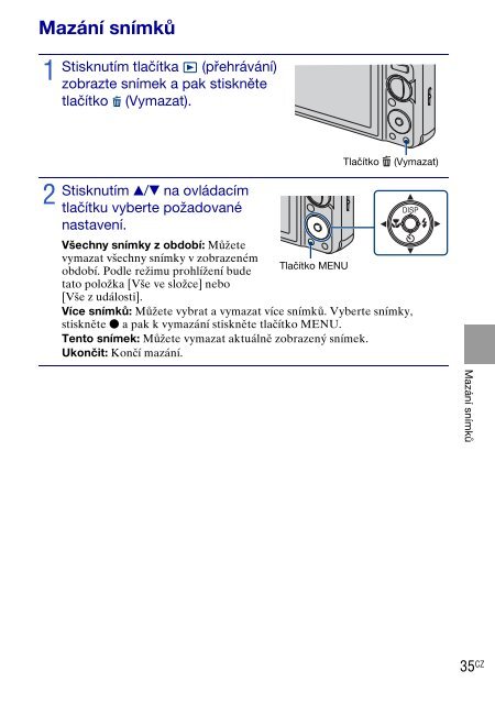 Sony DSC-W270 - DSC-W270 Consignes d&rsquo;utilisation Tch&egrave;que