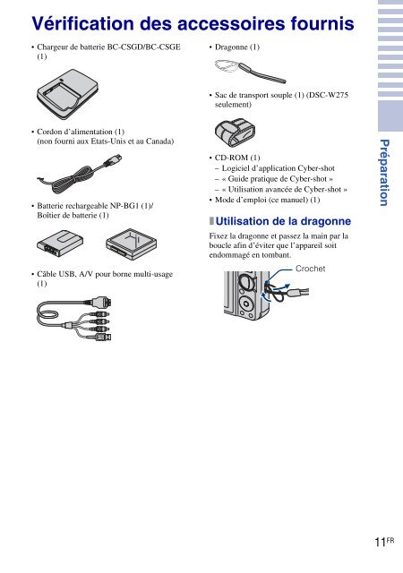 Sony DSC-W270 - DSC-W270 Consignes d&rsquo;utilisation Fran&ccedil;ais