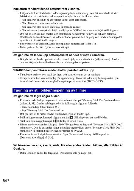 Sony DSC-W270 - DSC-W270 Consignes d&rsquo;utilisation Su&eacute;dois