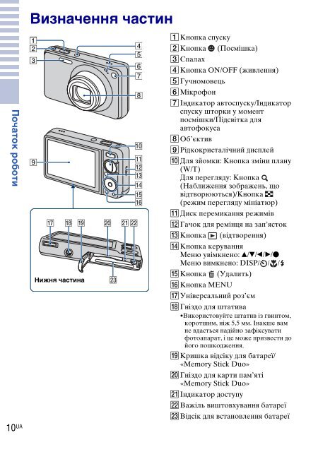 Sony DSC-W270 - DSC-W270 Consignes d&rsquo;utilisation Ukrainien