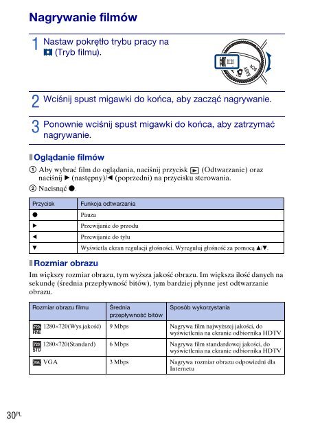 Sony DSC-W270 - DSC-W270 Consignes d&rsquo;utilisation Polonais