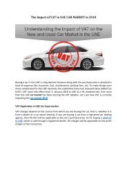 The Impact of VAT in UAE CAR MARKET in 2018