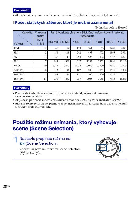 Sony DSC-W270 - DSC-W270 Consignes d&rsquo;utilisation Slovaque