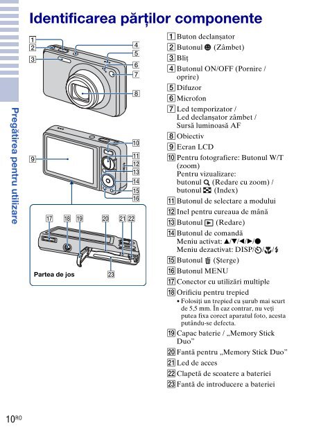 Sony DSC-W270 - DSC-W270 Consignes d&rsquo;utilisation Roumain