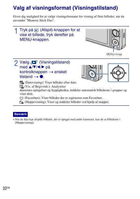 Sony DSC-W270 - DSC-W270 Consignes d&rsquo;utilisation Danois