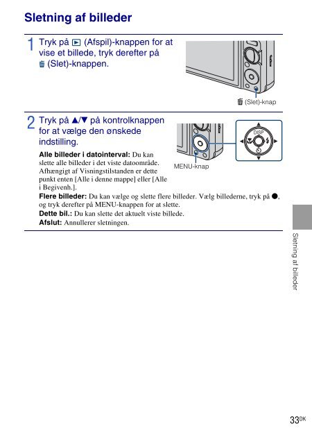 Sony DSC-W270 - DSC-W270 Consignes d&rsquo;utilisation Danois