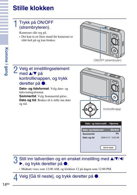 Sony DSC-W270 - DSC-W270 Consignes d&rsquo;utilisation Norv&eacute;gien