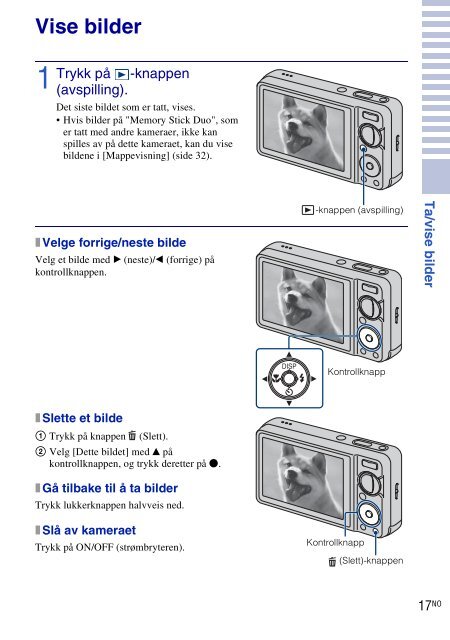 Sony DSC-W270 - DSC-W270 Consignes d&rsquo;utilisation Norv&eacute;gien