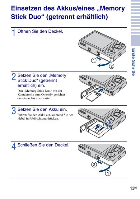 Sony DSC-W270 - DSC-W270 Consignes d&rsquo;utilisation Allemand