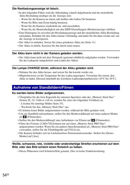 Sony DSC-W270 - DSC-W270 Consignes d&rsquo;utilisation Allemand