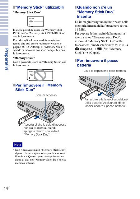 Sony DSC-W270 - DSC-W270 Consignes d&rsquo;utilisation Italien