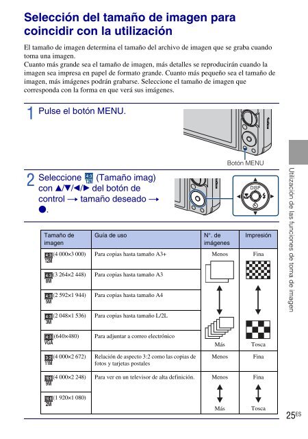 Sony DSC-W270 - DSC-W270 Consignes d&rsquo;utilisation Espagnol