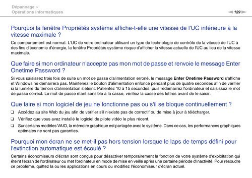 Sony VPCF13S1E - VPCF13S1E Mode d'emploi Fran&ccedil;ais