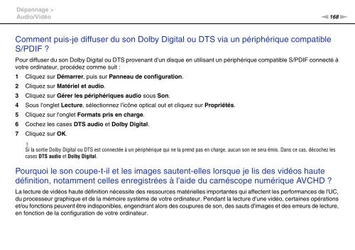 Sony VPCF13S1E - VPCF13S1E Mode d'emploi Fran&ccedil;ais