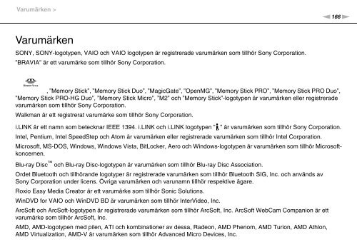 Sony VPCF13S1E - VPCF13S1E Mode d'emploi Su&eacute;dois