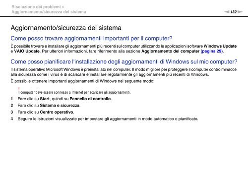 Sony VPCF13S1E - VPCF13S1E Mode d'emploi Italien