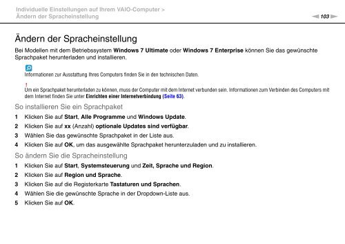 Sony VPCF13S1E - VPCF13S1E Mode d'emploi Allemand