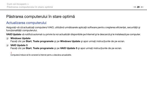 Sony VPCF13S1E - VPCF13S1E Mode d'emploi Roumain