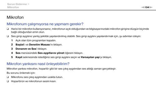 Sony VPCF13S1E - VPCF13S1E Mode d'emploi Turc