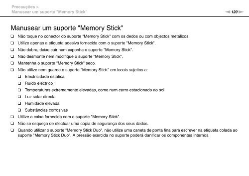 Sony VPCF13S1E - VPCF13S1E Mode d'emploi Portugais