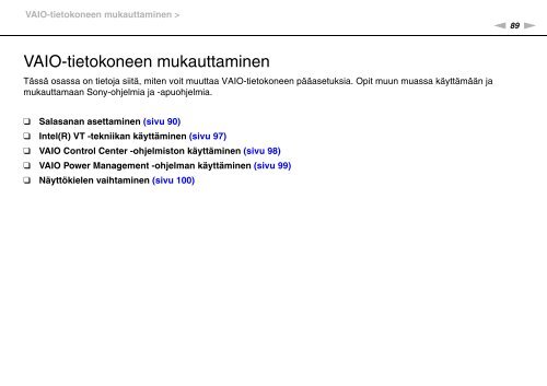 Sony VPCF13S1E - VPCF13S1E Mode d'emploi Finlandais