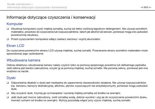 Sony VPCF13S1E - VPCF13S1E Mode d'emploi Polonais