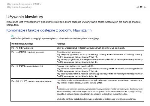 Sony VPCF13S1E - VPCF13S1E Mode d'emploi Polonais