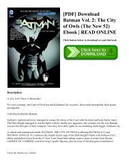 [PDF] Download Batman Vol. 2 The City of Owls (The New 52) Ebook  READ ONLINE