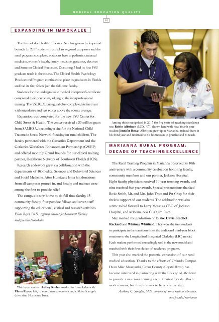 2017 annual report - Florida State University College of Medicine