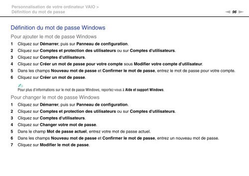 Sony VPCF13S1E - VPCF13S1E Mode d'emploi