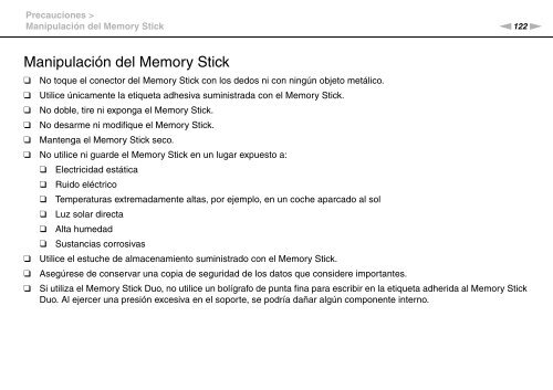 Sony VPCF13S1E - VPCF13S1E Mode d'emploi Espagnol