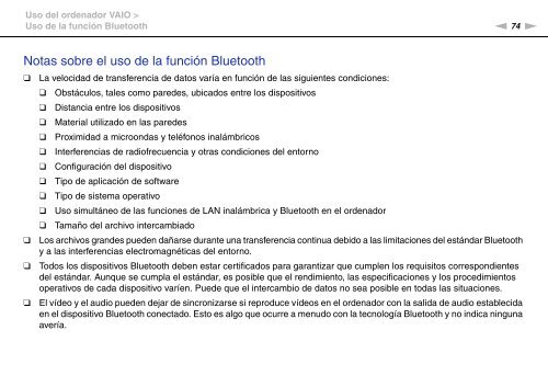 Sony VPCF13S1E - VPCF13S1E Mode d'emploi Espagnol