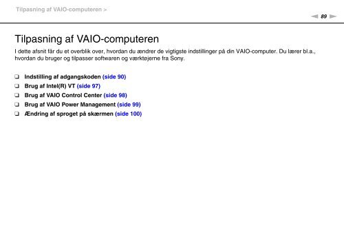 Sony VPCF13S1E - VPCF13S1E Mode d'emploi Danois