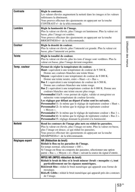 Sony VPL-VW90ES - VPL-VW90ES Consignes d&rsquo;utilisation Fran&ccedil;ais