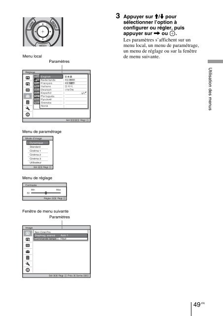 Sony VPL-VW90ES - VPL-VW90ES Consignes d&rsquo;utilisation