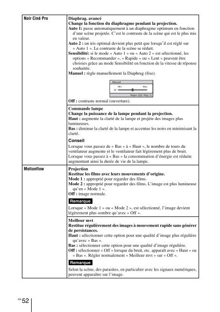 Sony VPL-VW90ES - VPL-VW90ES Consignes d&rsquo;utilisation