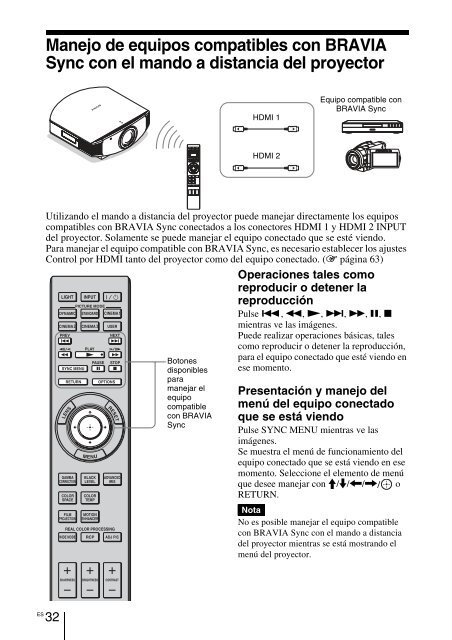 Sony VPL-VW90ES - VPL-VW90ES Consignes d&rsquo;utilisation Espagnol