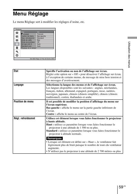 Sony VPL-VW90ES - VPL-VW90ES Consignes d&rsquo;utilisation Espagnol