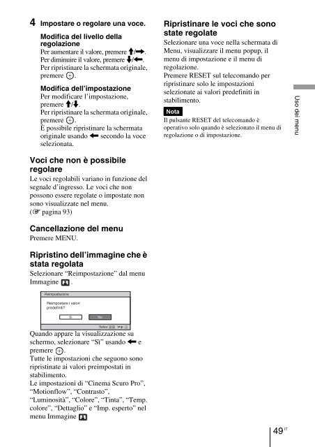 Sony VPL-VW90ES - VPL-VW90ES Consignes d&rsquo;utilisation Italien