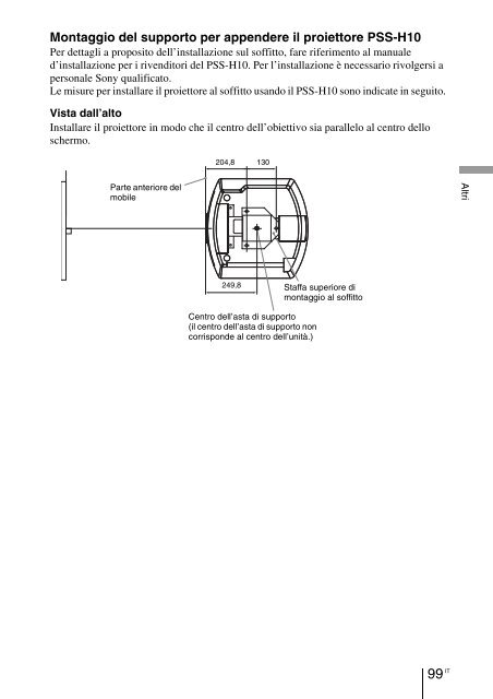 Sony VPL-VW90ES - VPL-VW90ES Consignes d&rsquo;utilisation Italien