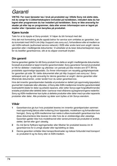 Sony VPCJ11M1E - VPCJ11M1E Documents de garantie Finlandais