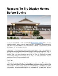 Check Display Homes Before You Buy