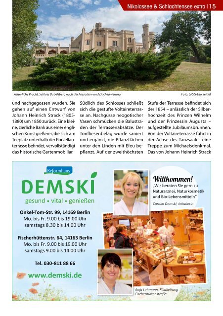 Nikolassee & Schlachtensee extra AUG/SEP 2017