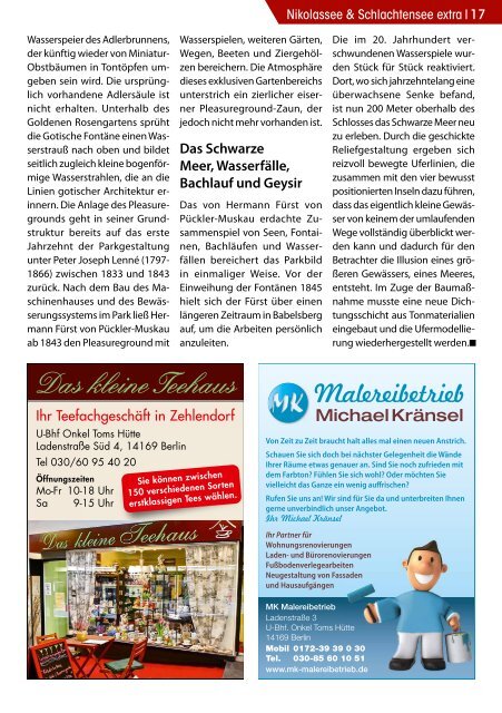 Nikolassee & Schlachtensee extra AUG/SEP 2017