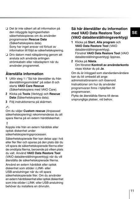 Sony VPCJ11M1E - VPCJ11M1E Guide de d&eacute;pannage Finlandais