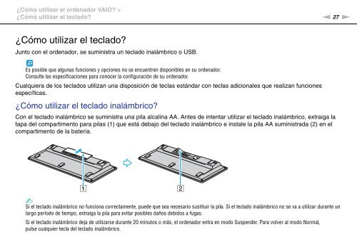 Sony VPCJ11M1E - VPCJ11M1E Mode d'emploi Espagnol