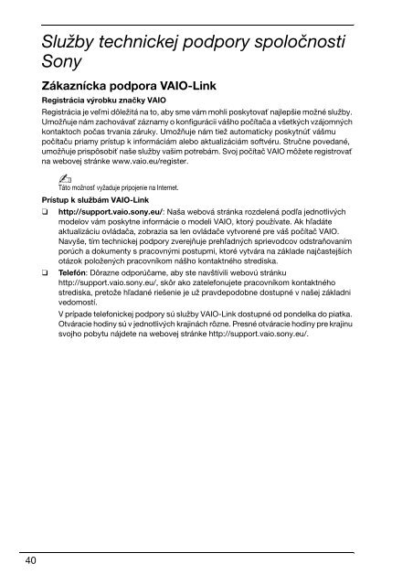 Sony VPCJ11M1E - VPCJ11M1E Documents de garantie Slovaque