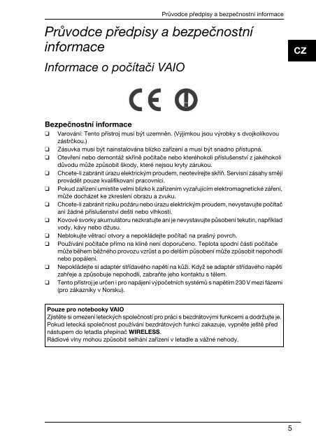 Sony VPCJ11M1E - VPCJ11M1E Documents de garantie Tch&egrave;que