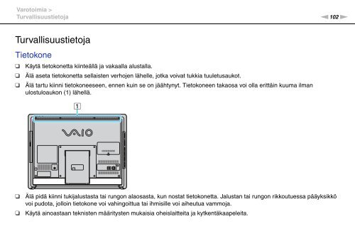 Sony VPCJ11M1E - VPCJ11M1E Mode d'emploi Finlandais